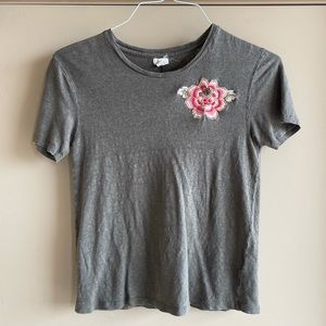Anthropologie Embroidered Tee XS